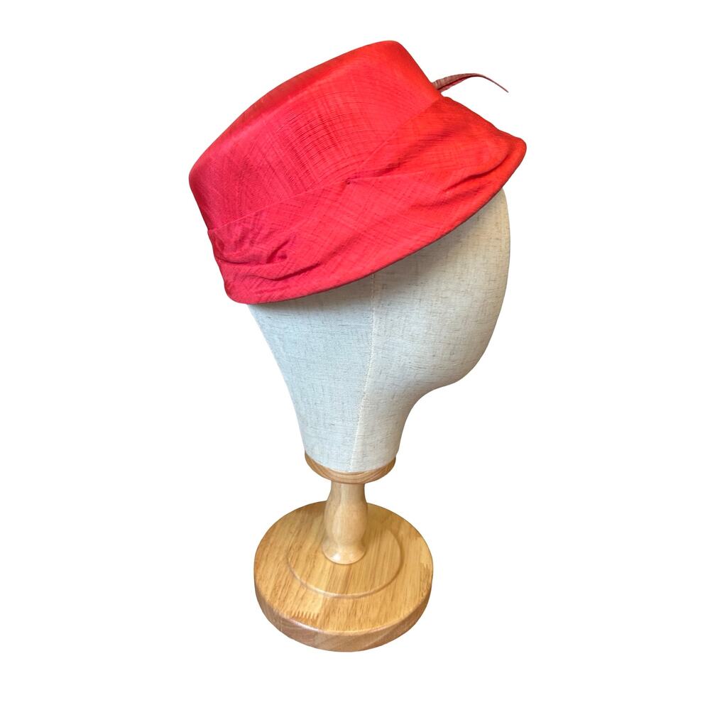 Vintage 1940s–50s Red Feather Cocktail Hat - Picture 4 of 5